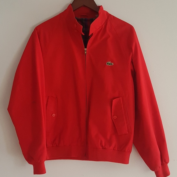 lacoste red bomber jacket